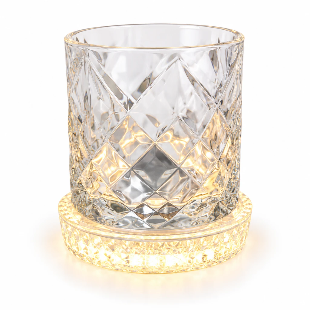 Rotating LED Glow Whiskey Glass